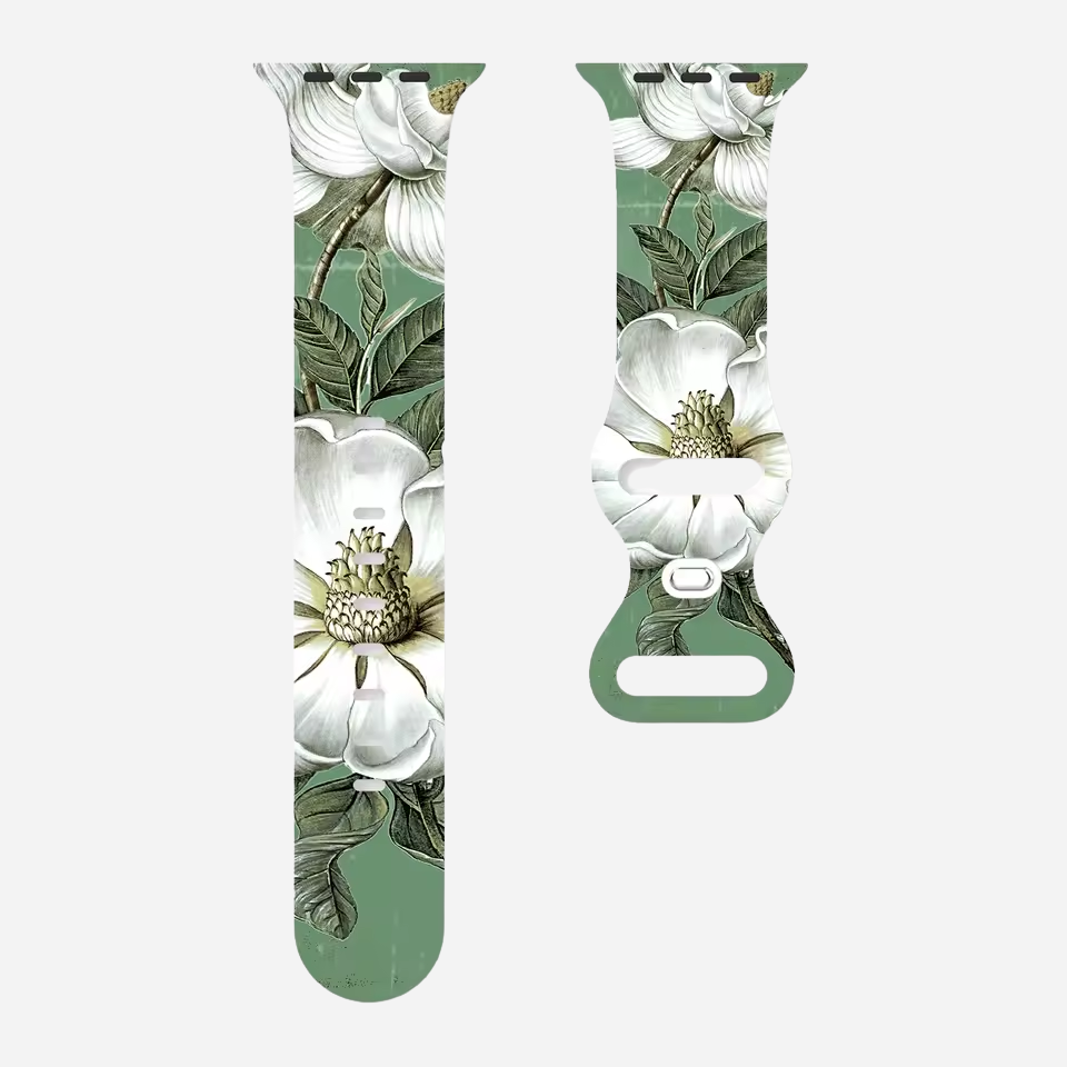 Apple Watch Armband mit buntem Blumenmuster – Silikon – kompatibel mit Series 3–10, SE, Ultra, Ultra 2 – Größen 38–49 mm