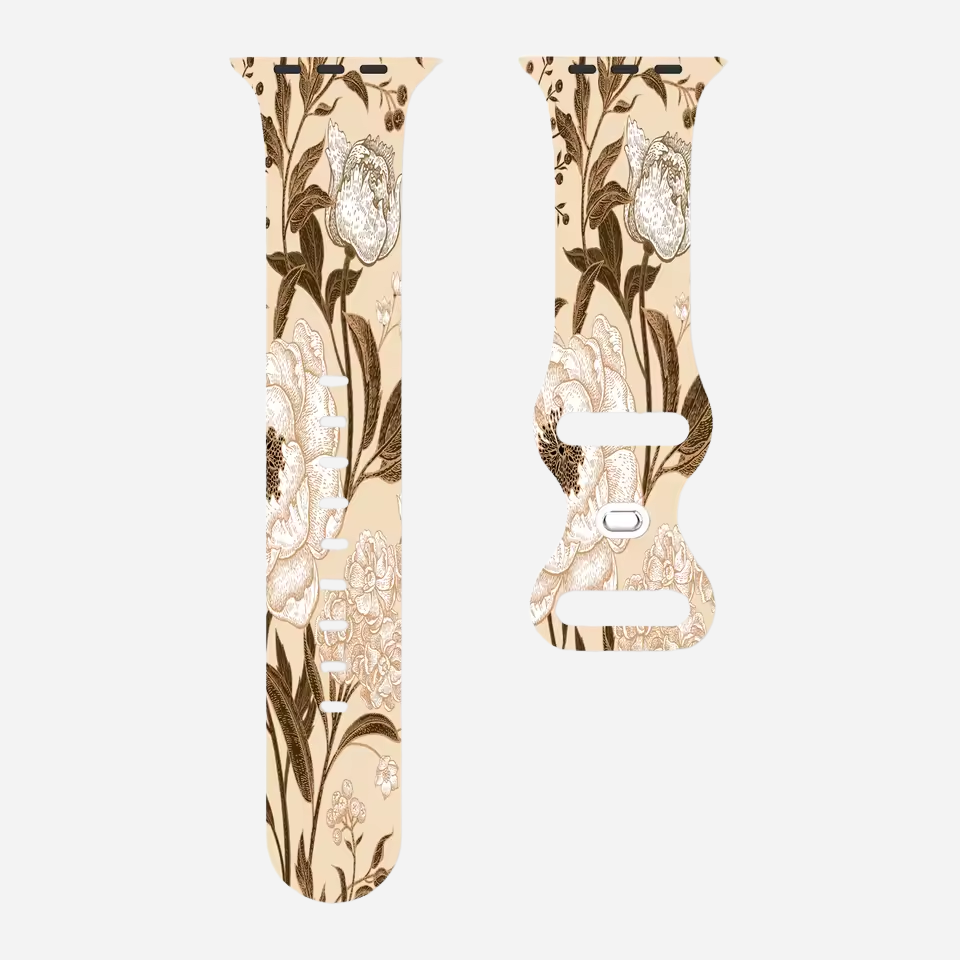 Apple Watch Armband mit buntem Blumenmuster – Silikon – kompatibel mit Series 3–10, SE, Ultra, Ultra 2 – Größen 38–49 mm