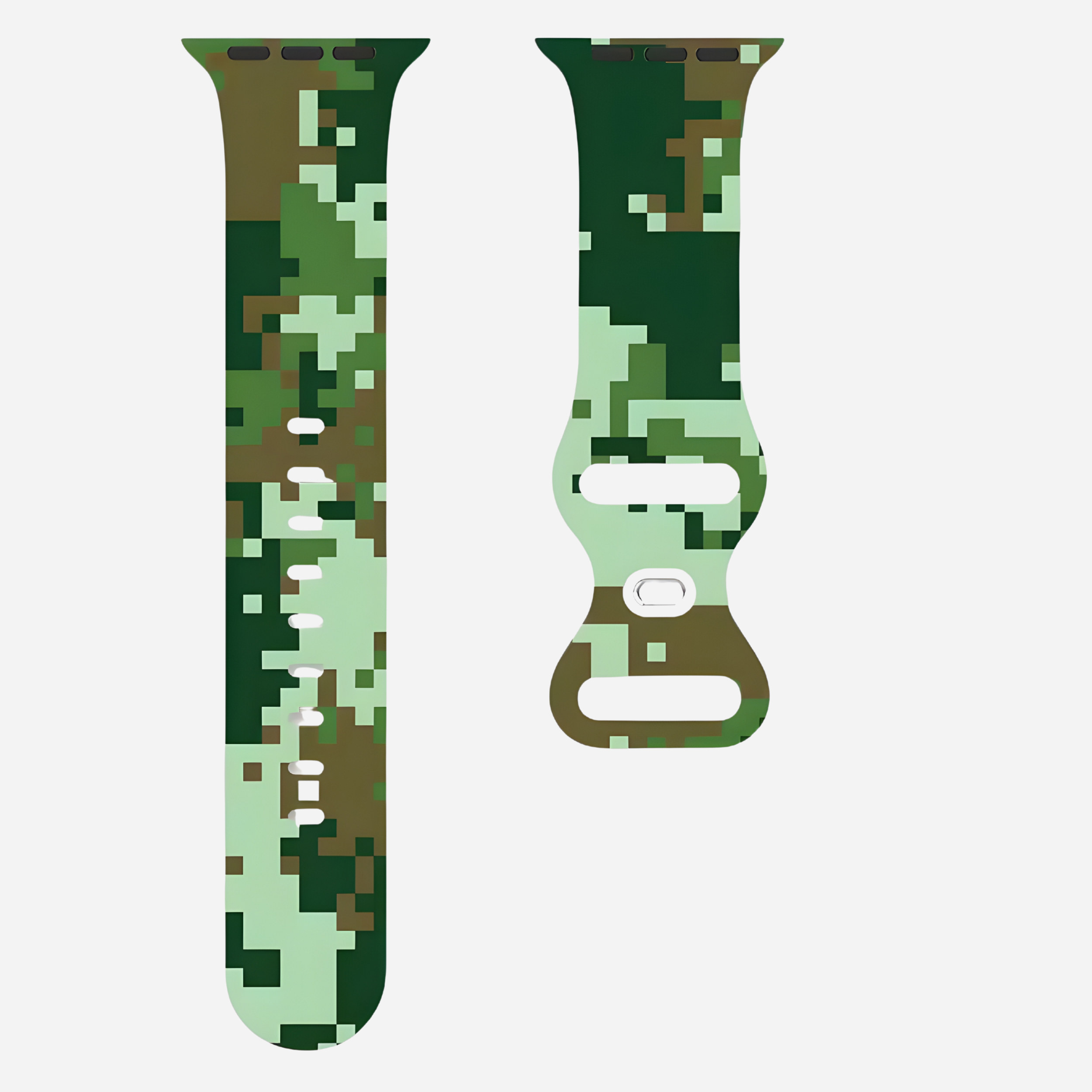 Apple Watch Camouflage Silikonarmband – digitaler Tarn-Look – kompatibel mit Series 3–10, SE, Ultra, Ultra 2 – Größen 38–49 mm