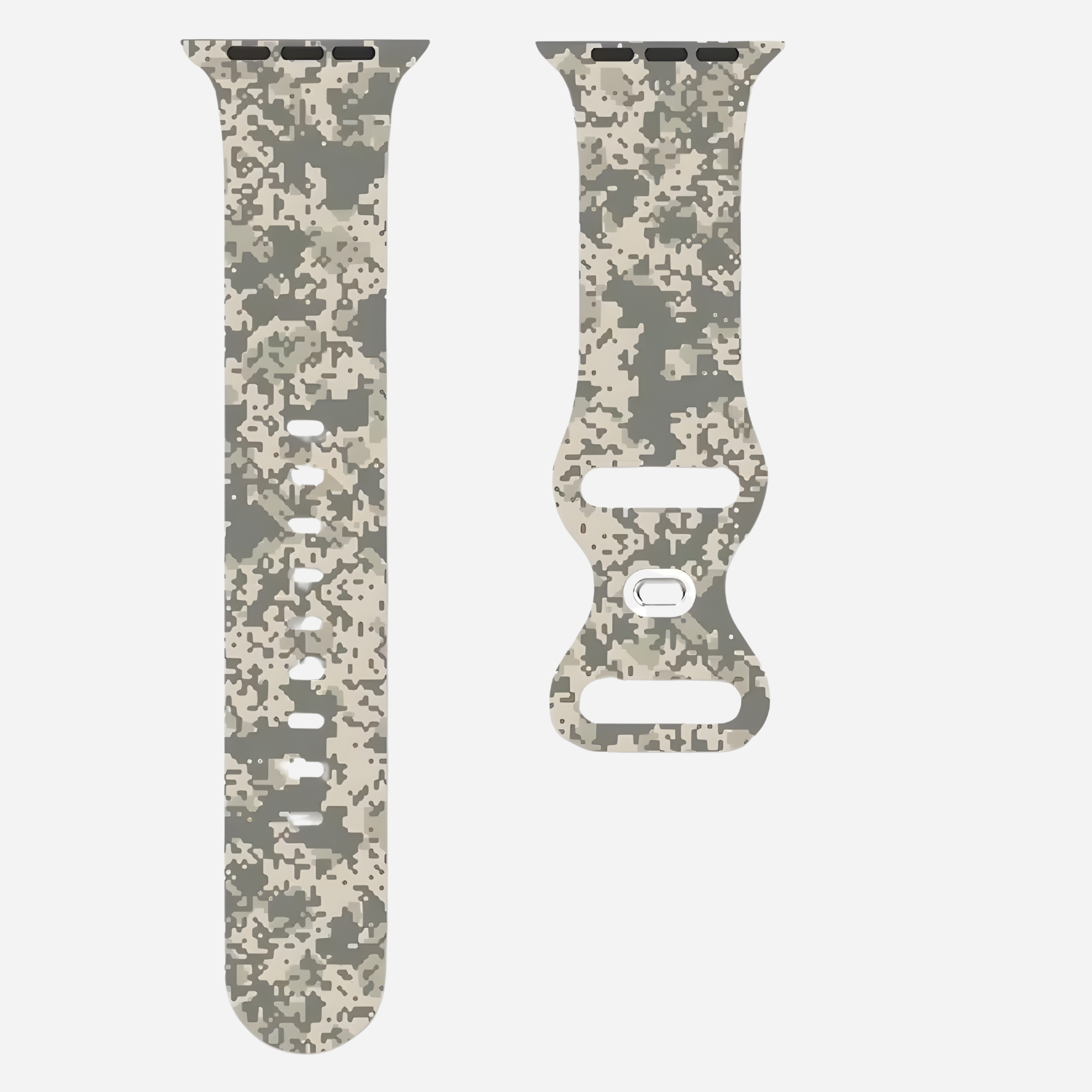 Apple Watch Camouflage Silikonarmband – digitaler Tarn-Look – kompatibel mit Series 3–10, SE, Ultra, Ultra 2 – Größen 38–49 mm
