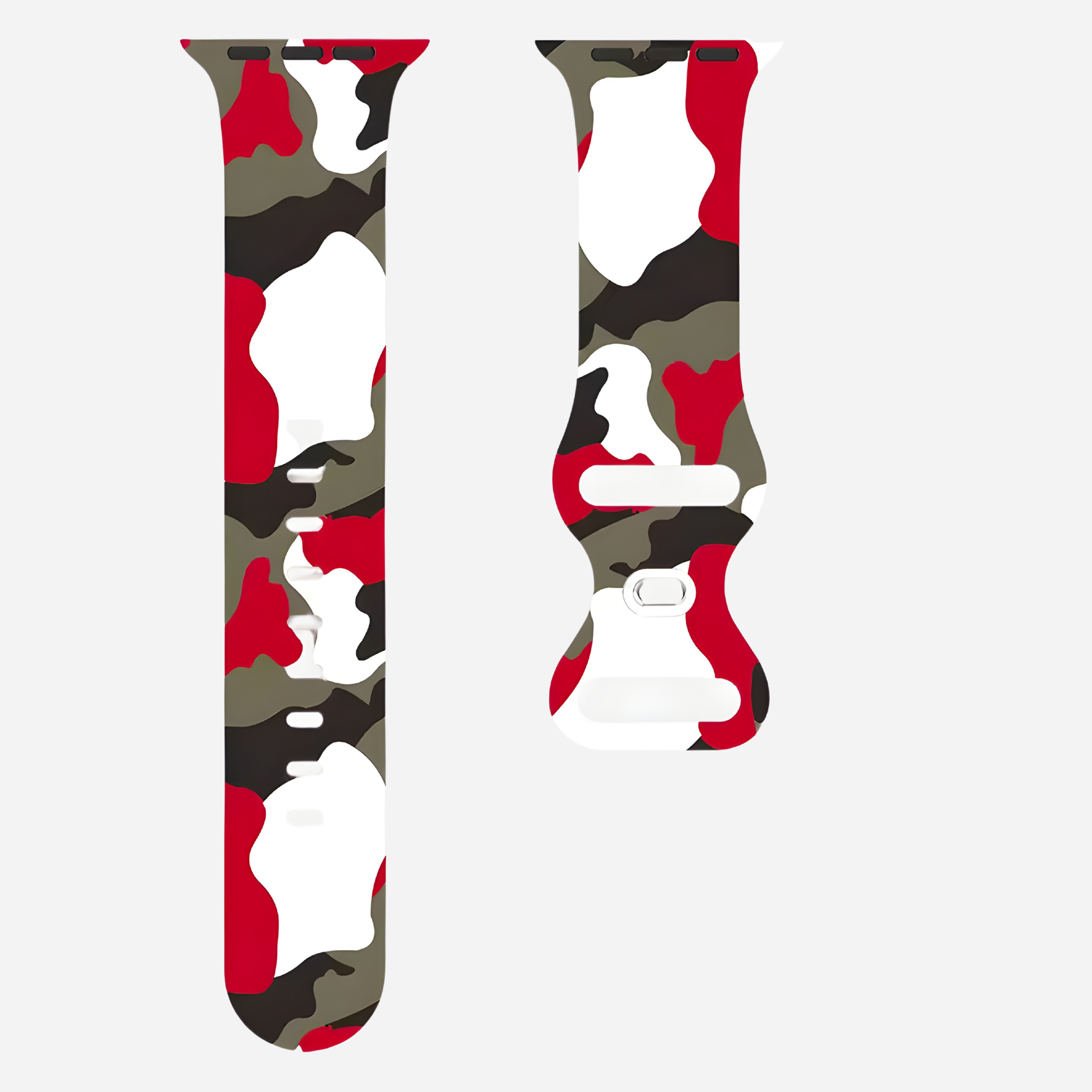 Apple Watch Camouflage Silikonarmband – digitaler Tarn-Look – kompatibel mit Series 3–10, SE, Ultra, Ultra 2 – Größen 38–49 mm