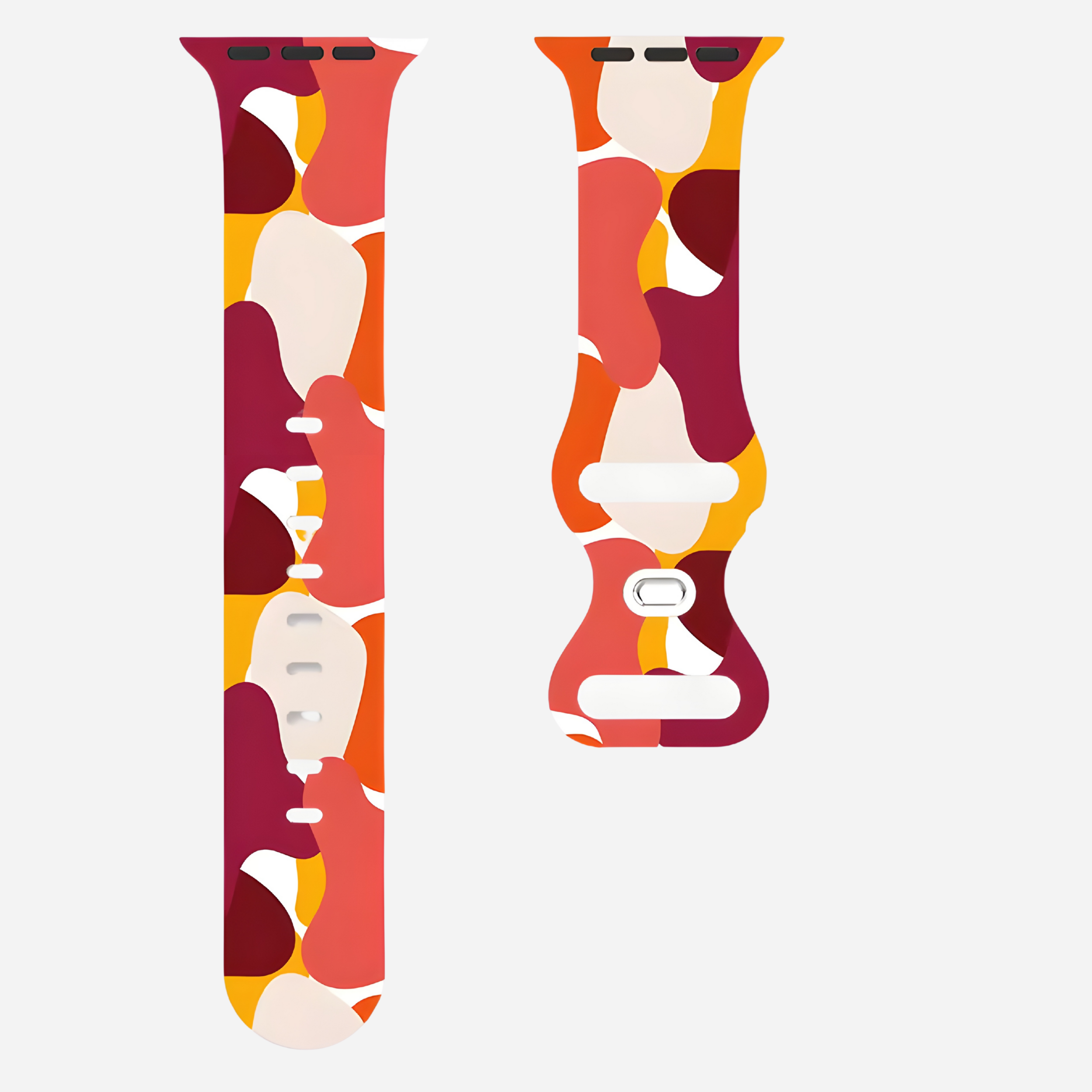 Apple Watch Camouflage Silikonarmband – digitaler Tarn-Look – kompatibel mit Series 3–10, SE, Ultra, Ultra 2 – Größen 38–49 mm