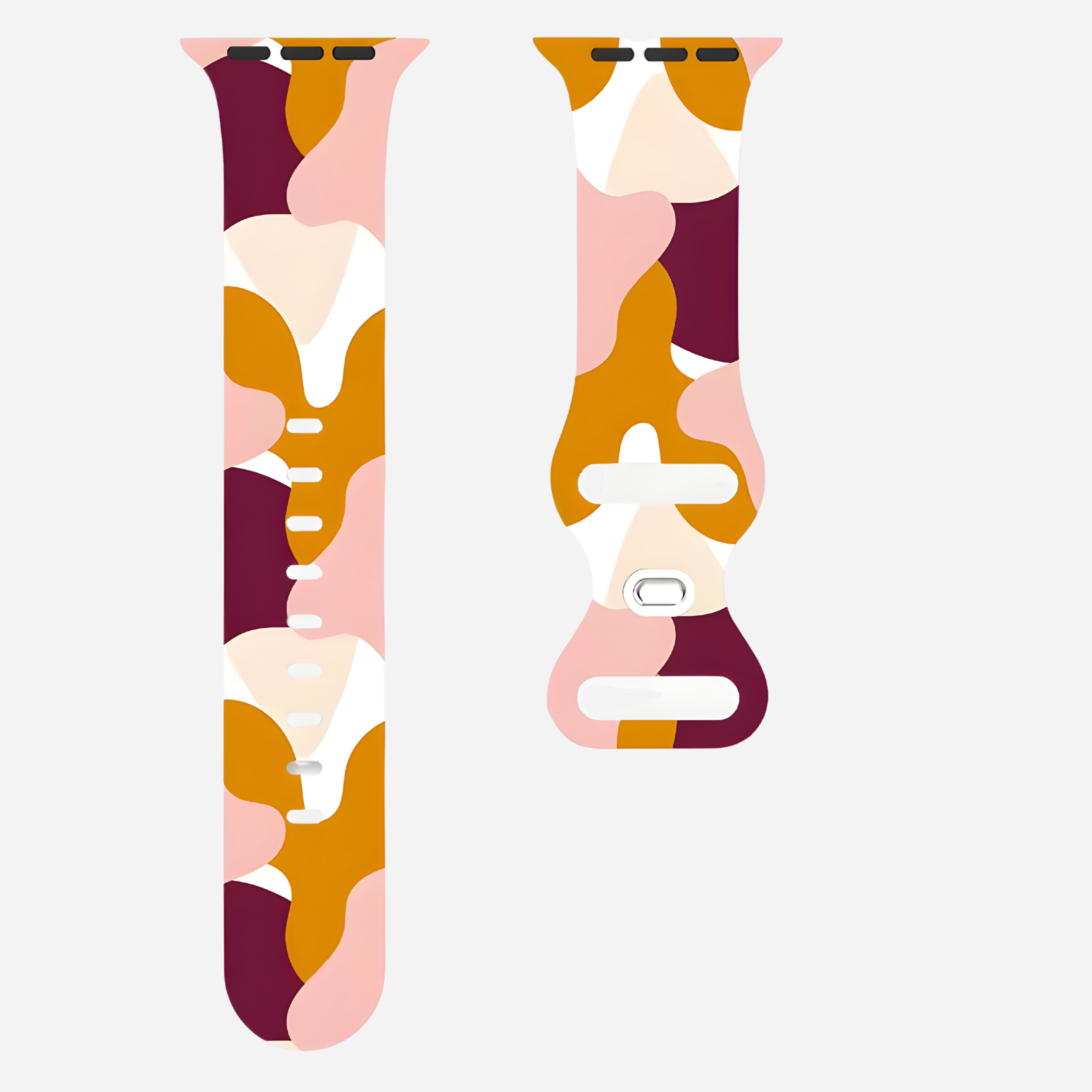 Apple Watch Camouflage Silikonarmband – digitaler Tarn-Look – kompatibel mit Series 3–10, SE, Ultra, Ultra 2 – Größen 38–49 mm