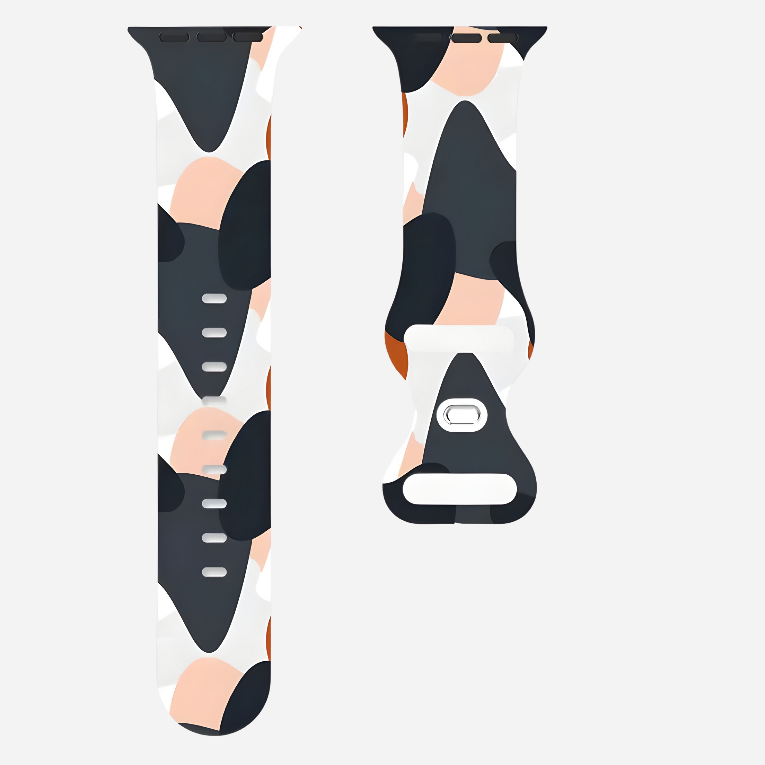 Apple Watch Camouflage Silikonarmband – digitaler Tarn-Look – kompatibel mit Series 3–10, SE, Ultra, Ultra 2 – Größen 38–49 mm