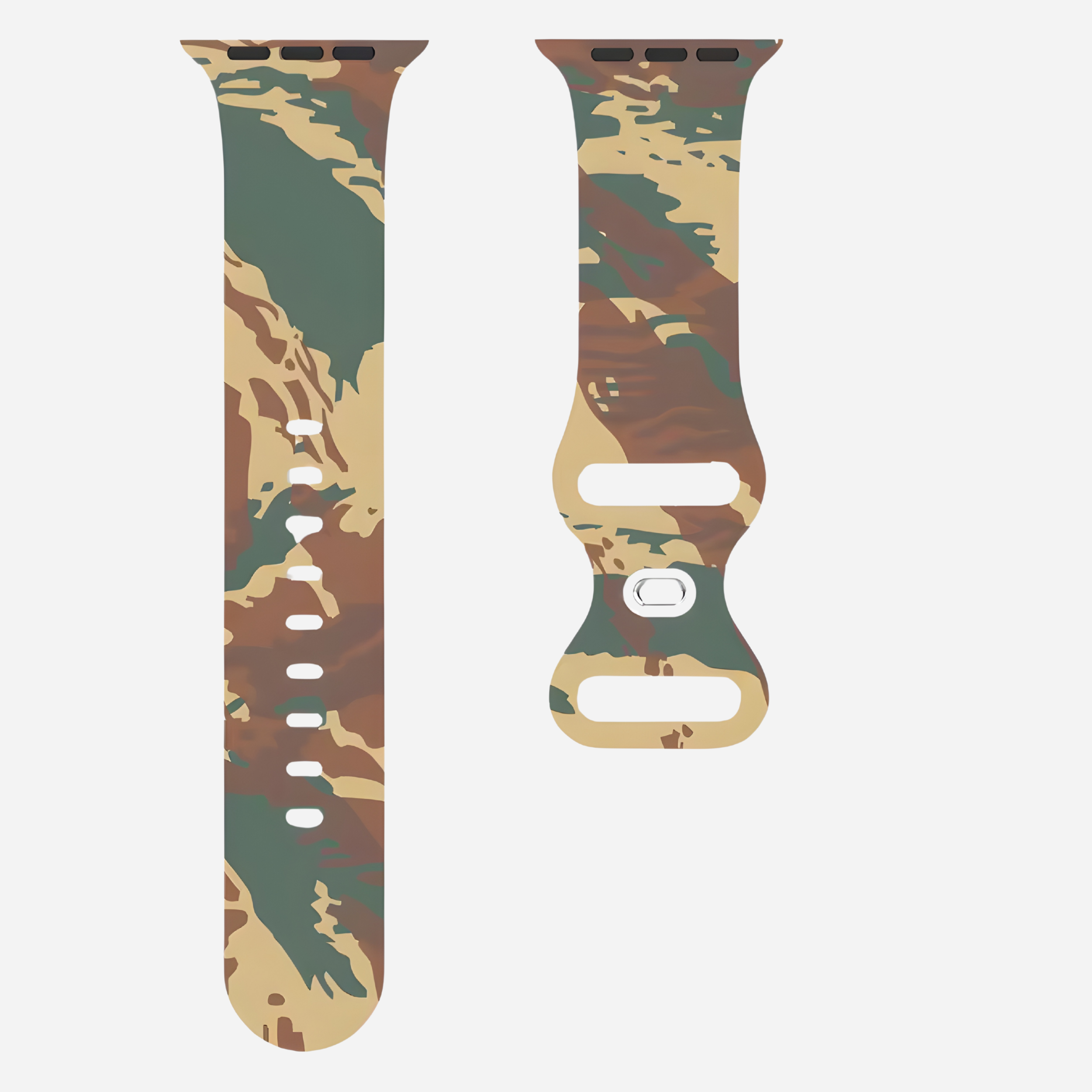 Apple Watch Camouflage Silikonarmband – digitaler Tarn-Look – kompatibel mit Series 3–10, SE, Ultra, Ultra 2 – Größen 38–49 mm