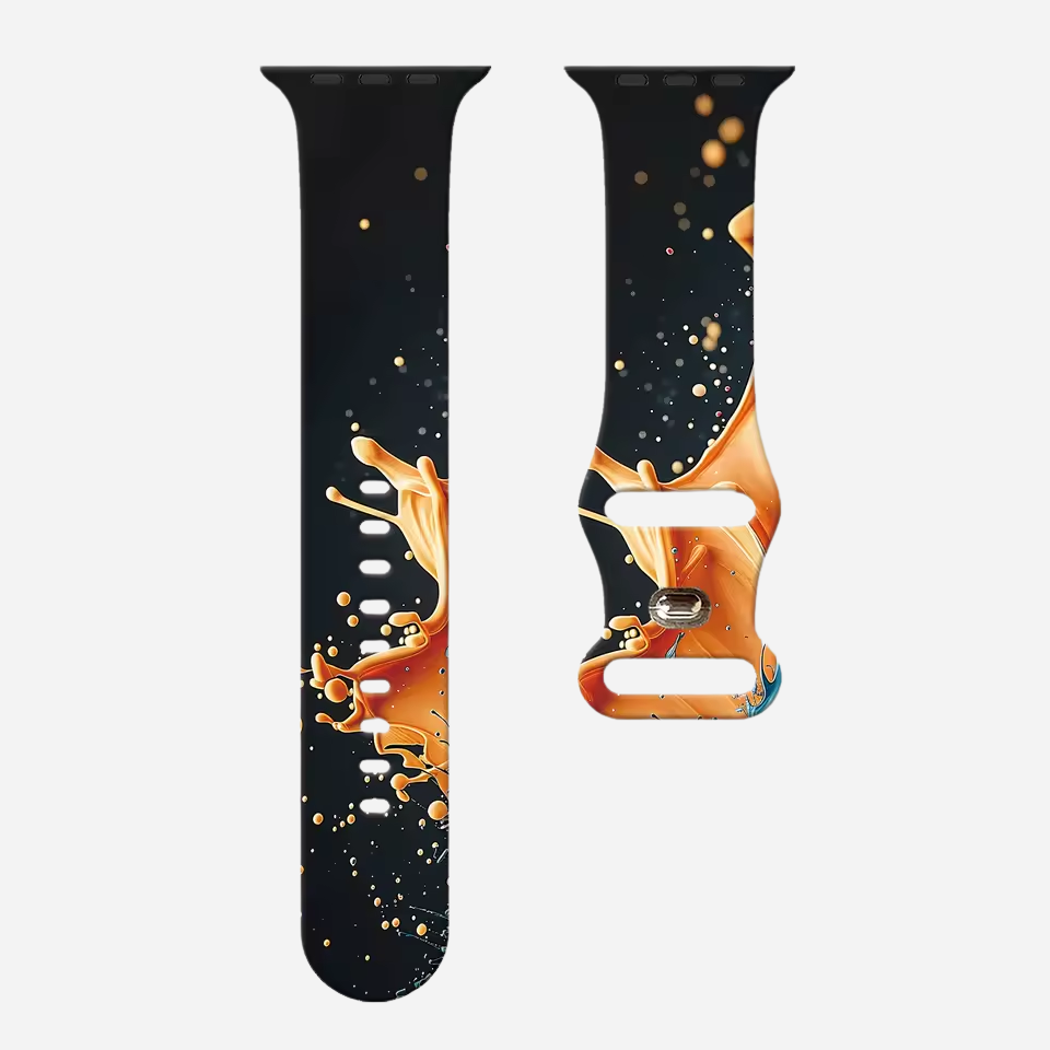 Apple Watch Armband mit abstraktem farbigen Muster – Silikon – kompatibel mit Series 3–10, SE, Ultra, Ultra 2 – Größen 38–49 mm
