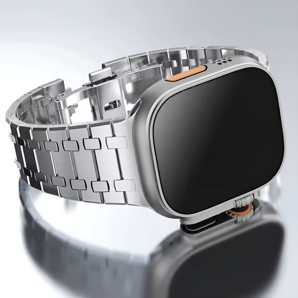 TitanLink™ – Bracelet classique en acier inoxydable pour Apple Watch – Compatible avec les séries 3 à 11, SE (1re à 3e génération), Ultra, Ultra 2 et Ultra 3