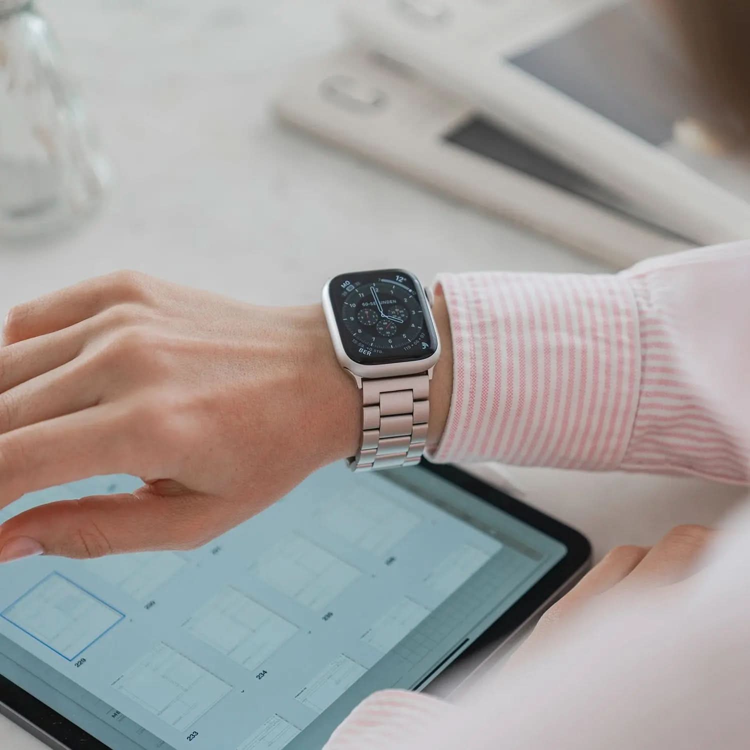 MillesTECband Apple Watch Gliederarmband "Arctica" MillesTEC