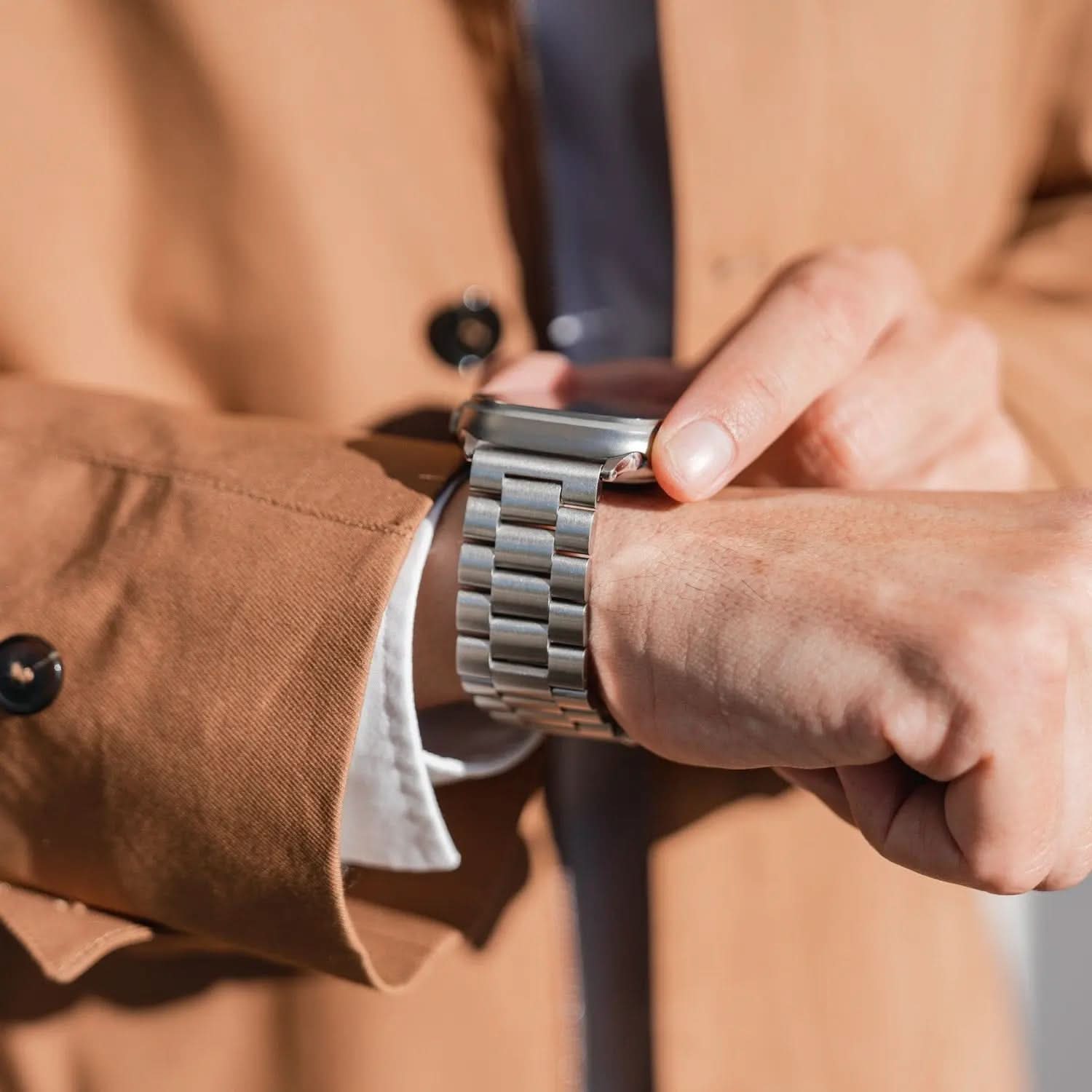 MillesTECband Apple Watch Gliederarmband "Arctica" MillesTEC