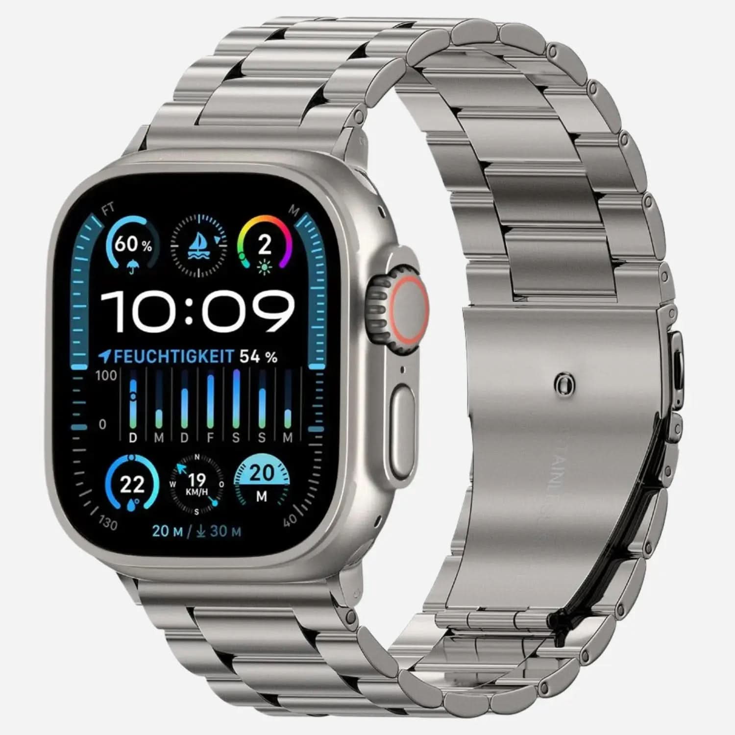 MillesTECband Apple Watch Gliederarmband "Arctica" MillesTEC