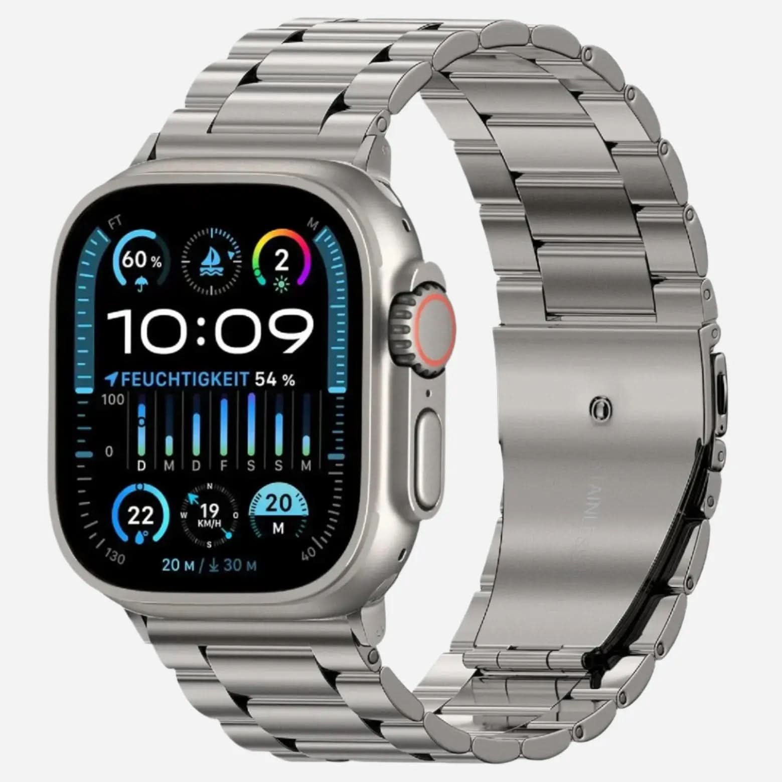 MillesTECband Apple Watch Gliederarmband "Arctica" MillesTEC