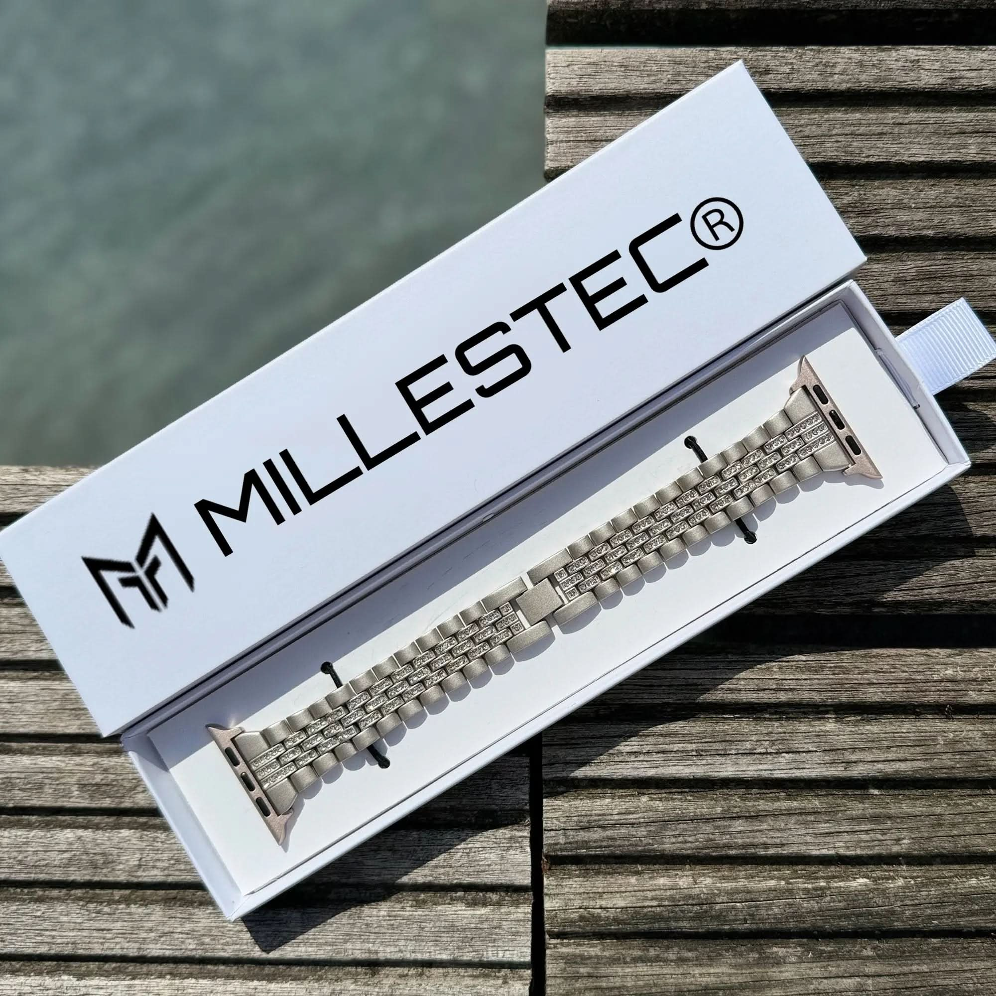 MillesTECband Apple Watch Gliederarmband "Diamonds" - MillesTEC