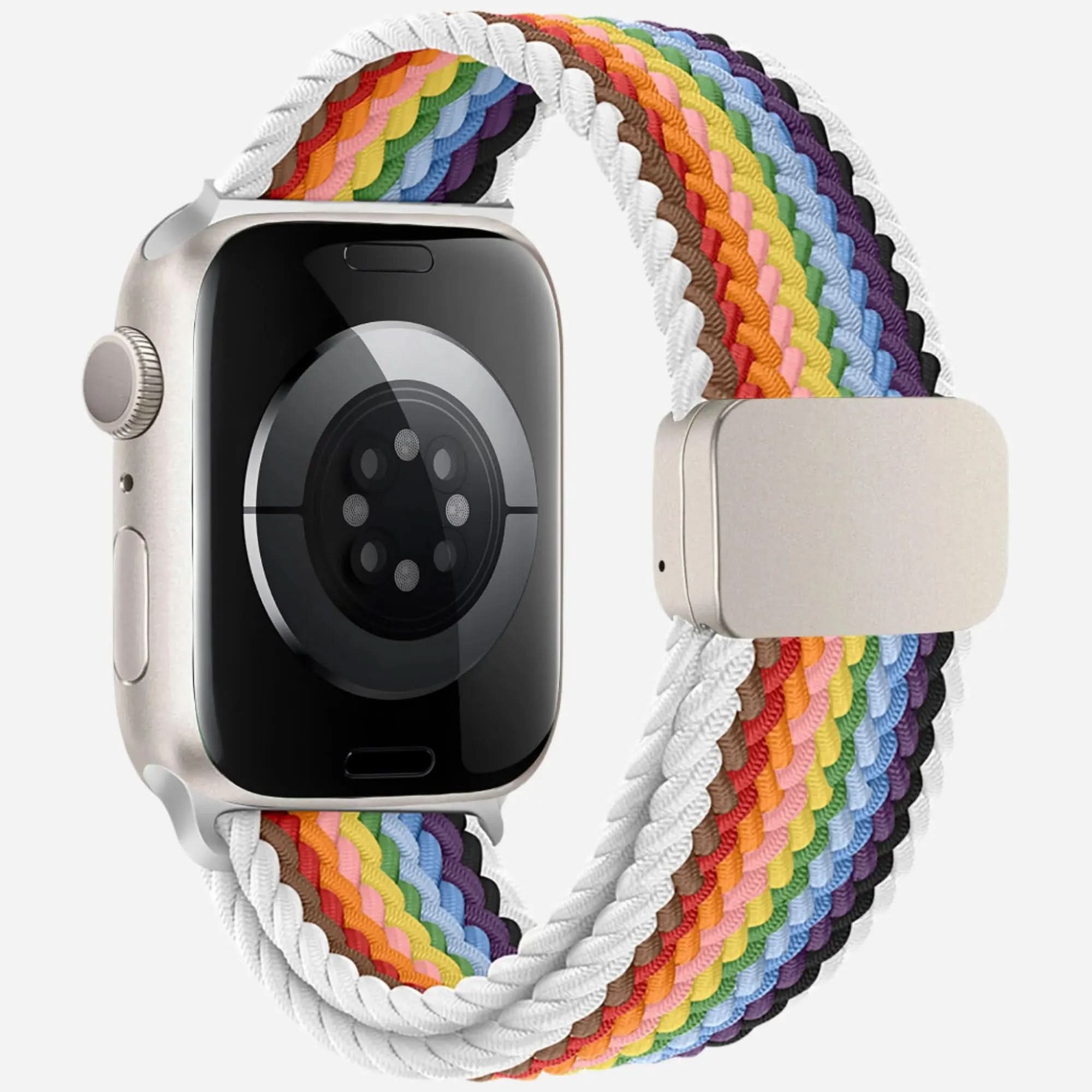 MillesTECband Geflochtenes Apple Watch Armband "Casual" Rainbow Edition - MillesTEC