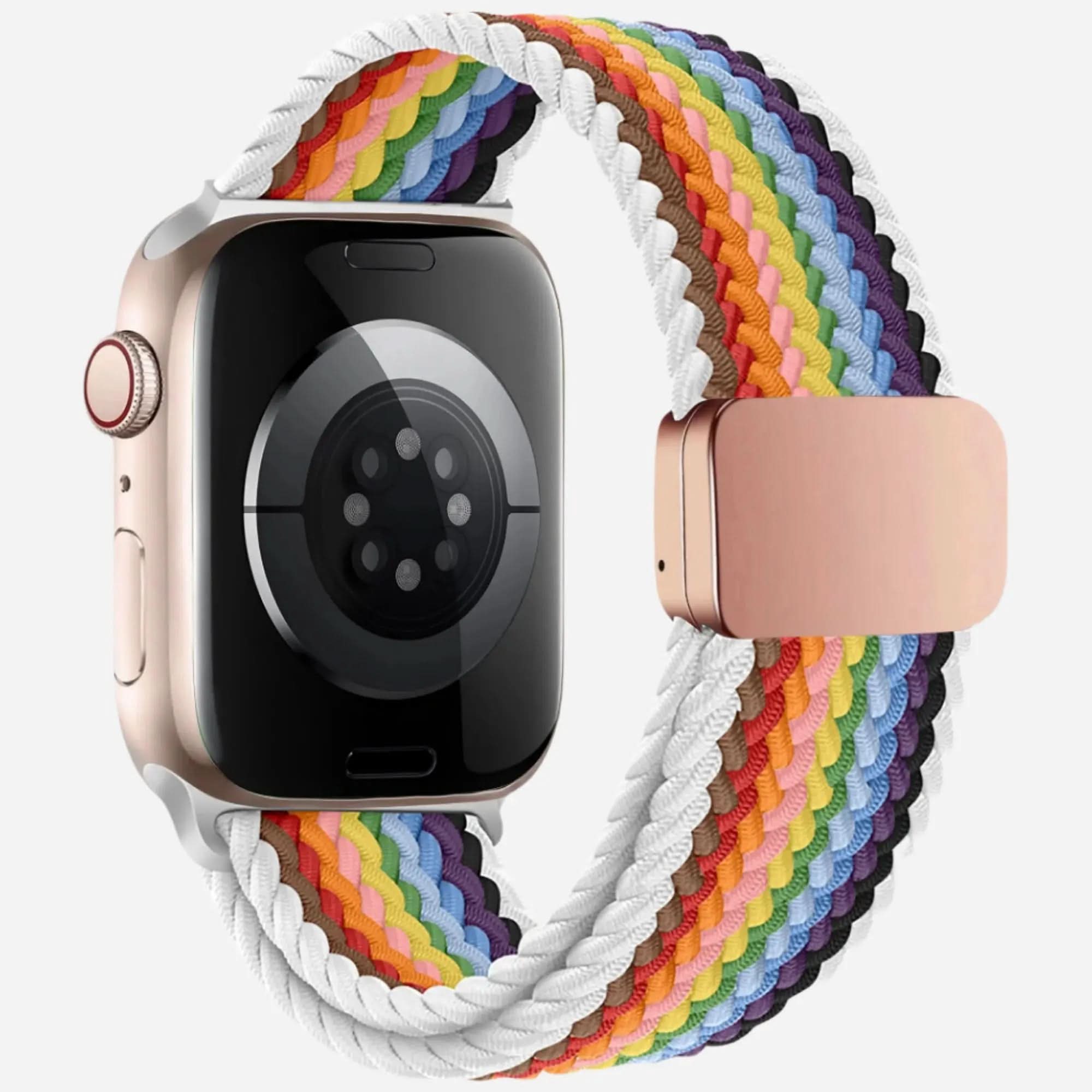 MillesTECband Geflochtenes Apple Watch Armband "Casual" Rainbow Edition - MillesTEC