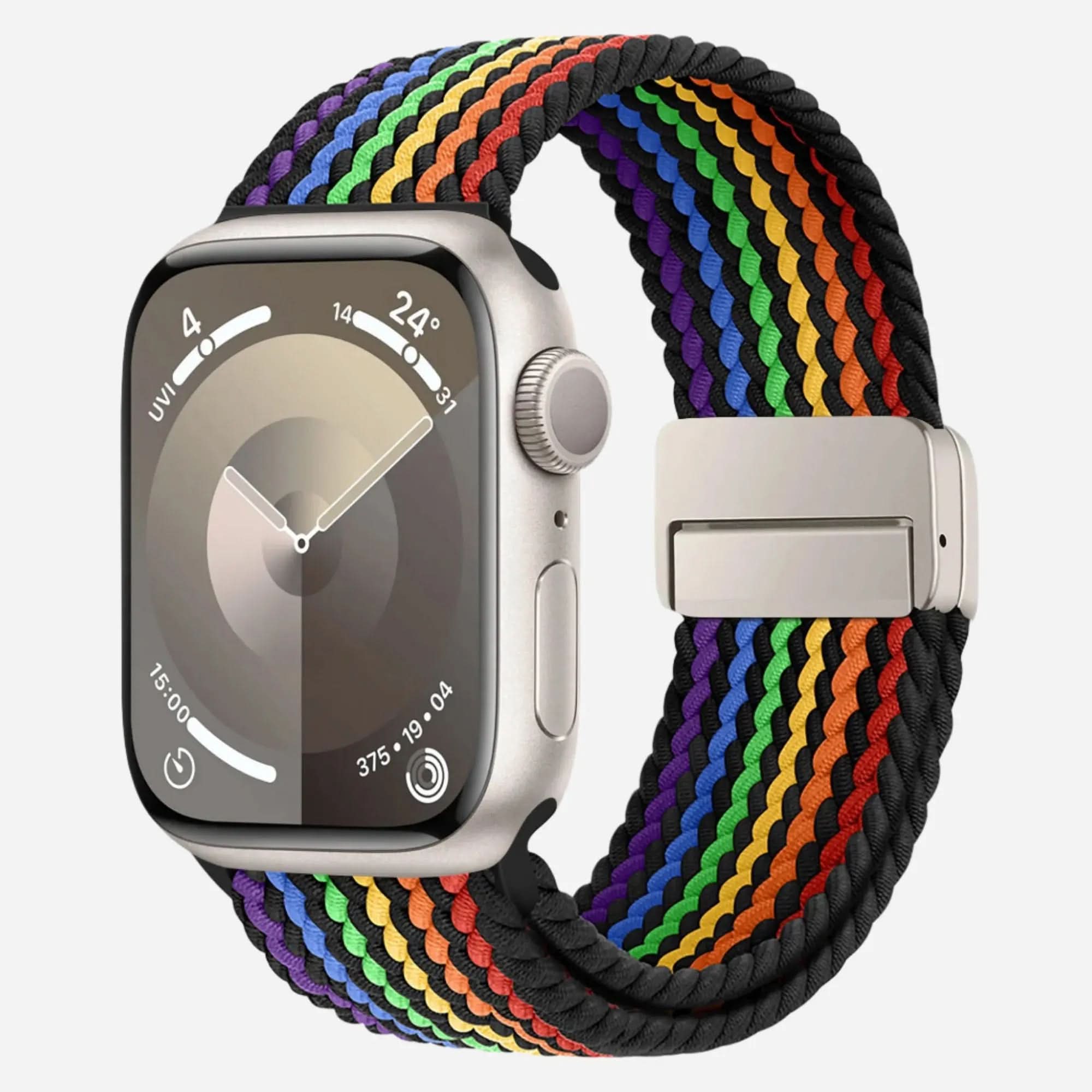 MillesTECband Geflochtenes Apple Watch Armband "Casual" Rainbow Edition - MillesTEC