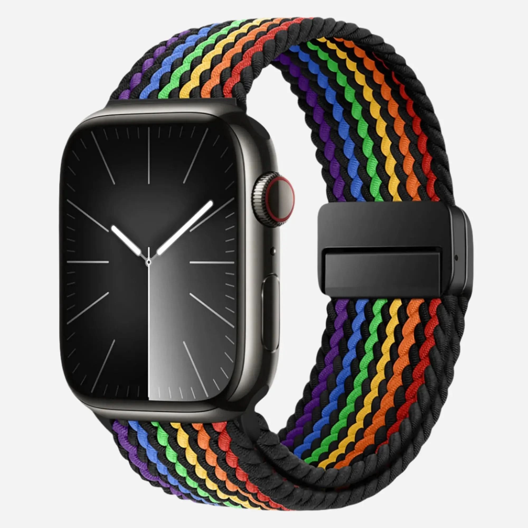 MillesTECband Geflochtenes Apple Watch Armband "Casual" Rainbow Edition - MillesTEC