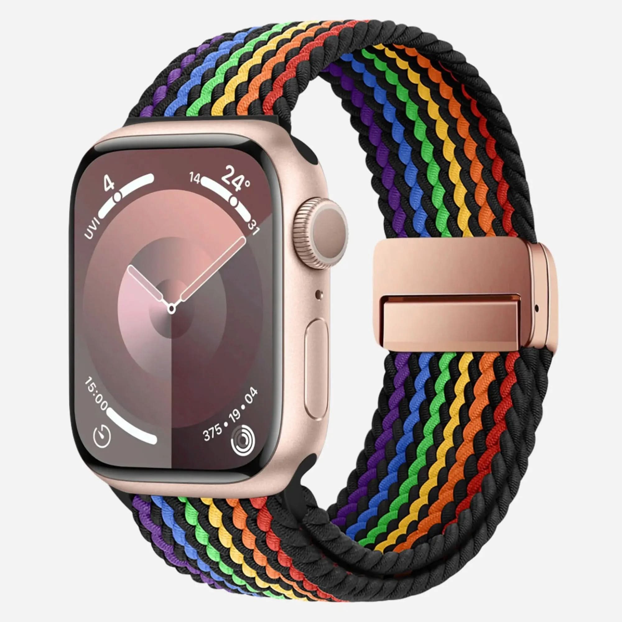 MillesTECband Geflochtenes Apple Watch Armband "Casual" Rainbow Edition - MillesTEC