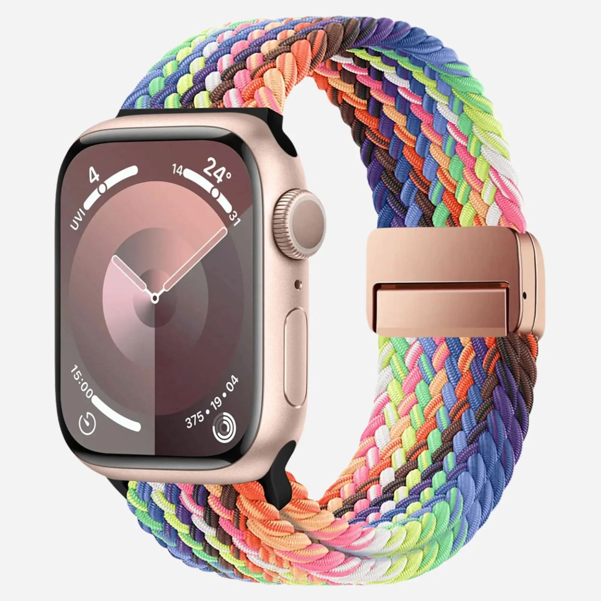 MillesTECband Geflochtenes Apple Watch Armband "Casual" Rainbow Edition - MillesTEC