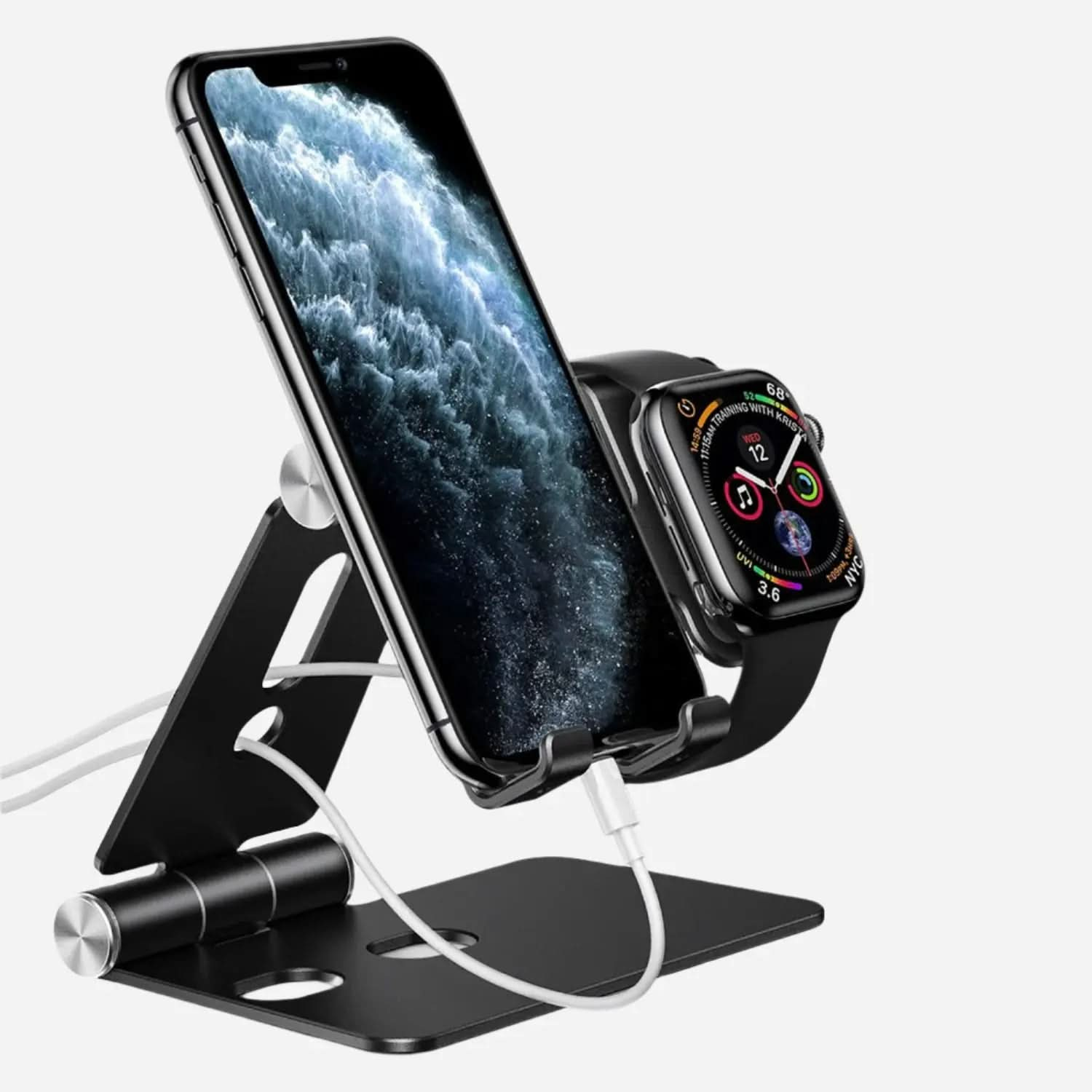 Support en aluminium Bandkult pour iPhone et Apple Watch - Noir
