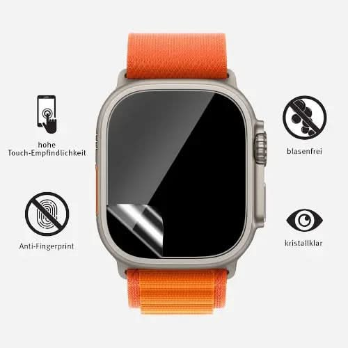 Protection d'écran intégrale Bandkult pour Apple Watch Ultra 49 mm, étui pour Apple Watch Ultra - Lot de 6