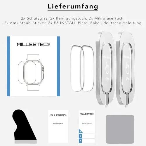 Protection d'écran transparente pour Apple Watch Ultra, film en verre pour Apple Watch Ultra 49 mm - Lot de 2
