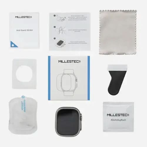 Protection d'écran transparente pour Apple Watch Ultra, film en verre pour Apple Watch Ultra 49 mm - Lot de 2