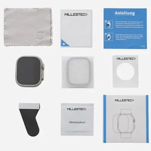 MilesTEC ADVENTURE Apple Watch Ultra Schutzfolie Glas für Apple Watch Ultra 49 mm - 2er Set MillesTEC