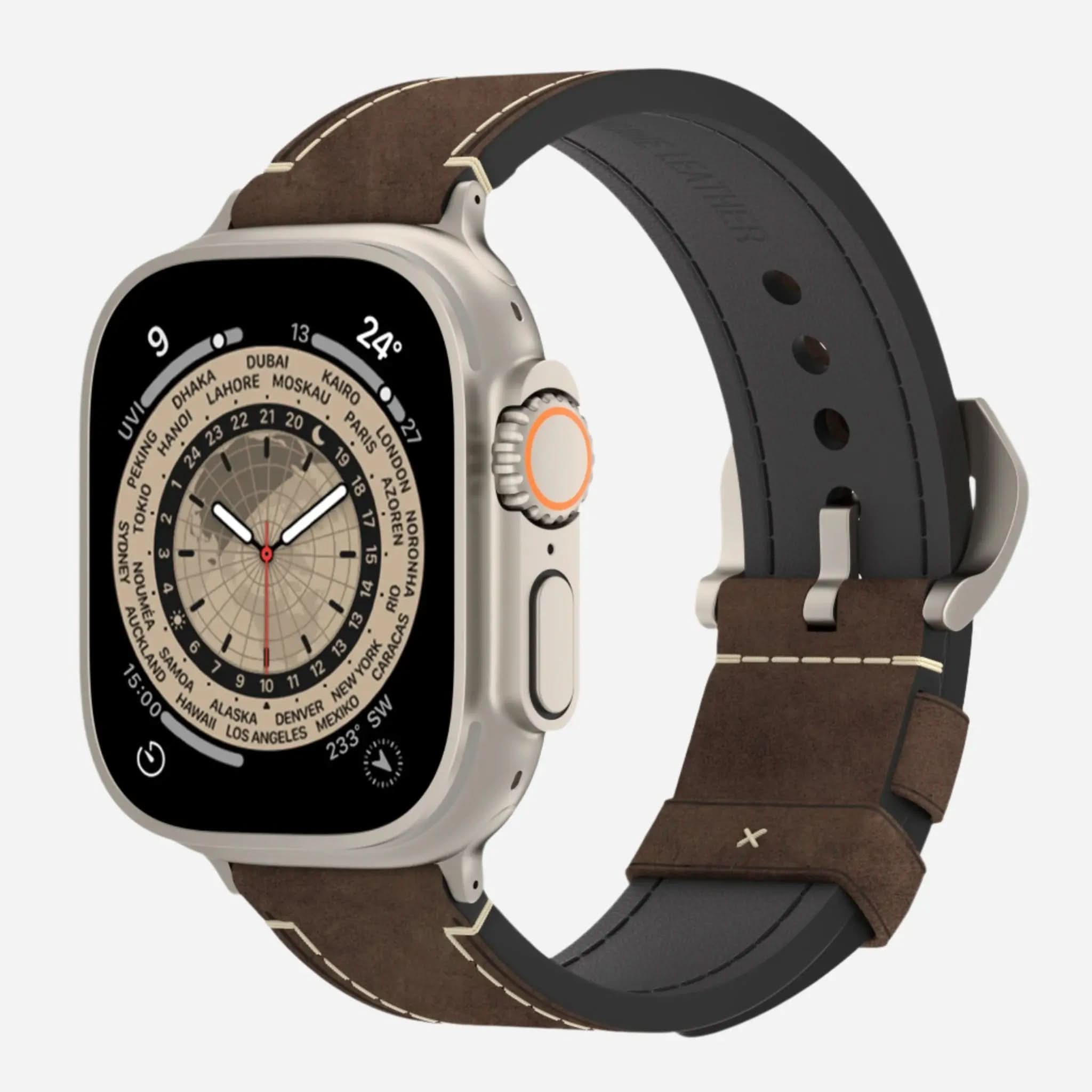 MillesTECband Apple Watch Ultra MONACO GRANDE Lederarmband - MillesTEC