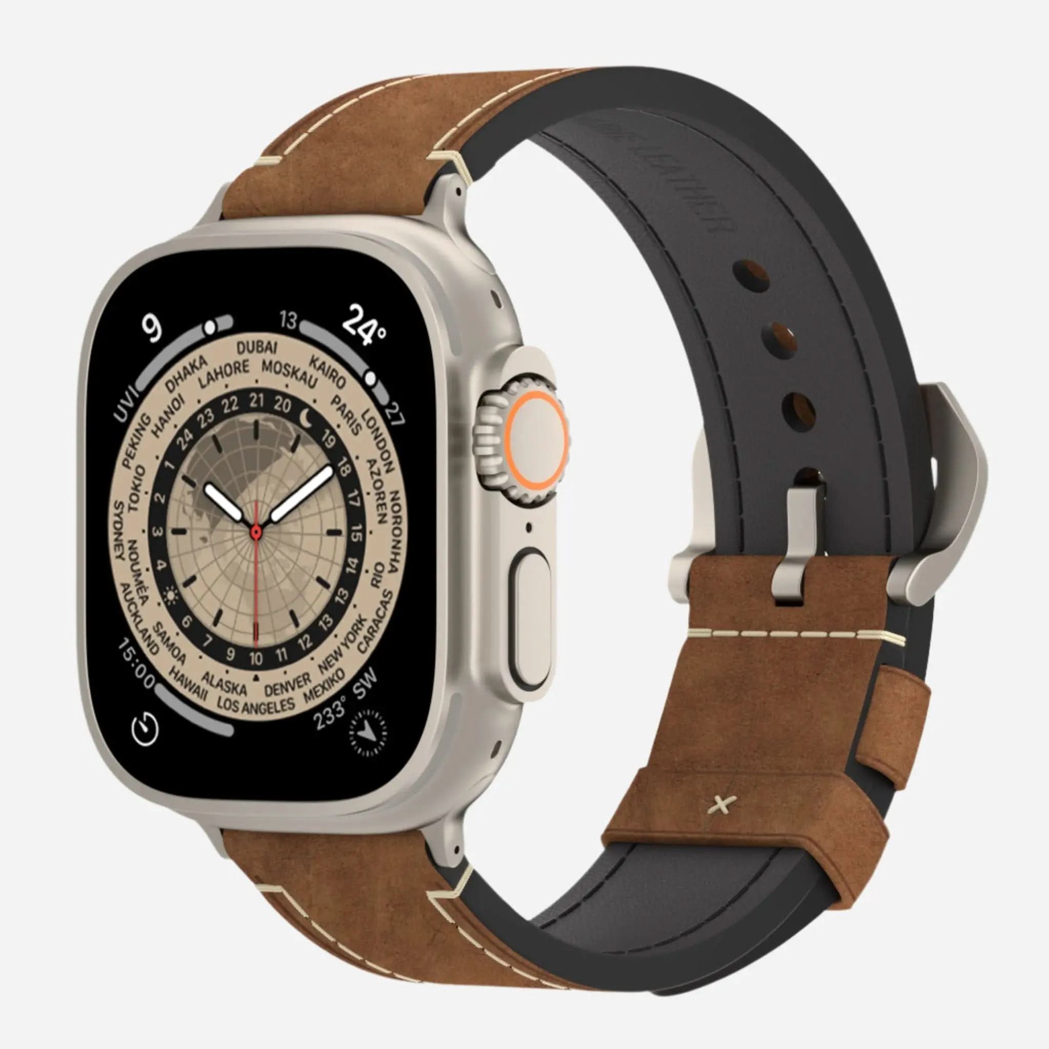 MillesTECband Apple Watch Ultra MONACO GRANDE Lederarmband - MillesTEC