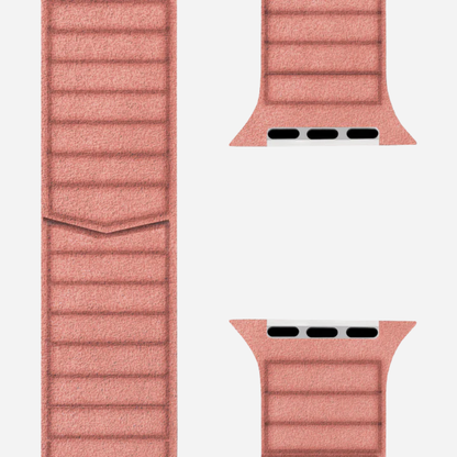 Roséfarbenes Apple Watch Armband aus Alcantara von bandkult – eleganter Look & sanftes Material für Damen & Stilbewusste.