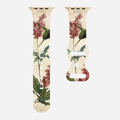 Apple Watch Armband mit buntem Blumenmuster – Silikon – kompatibel mit Series 3–10, SE, Ultra, Ultra 2 – Größen 38–49 mm
