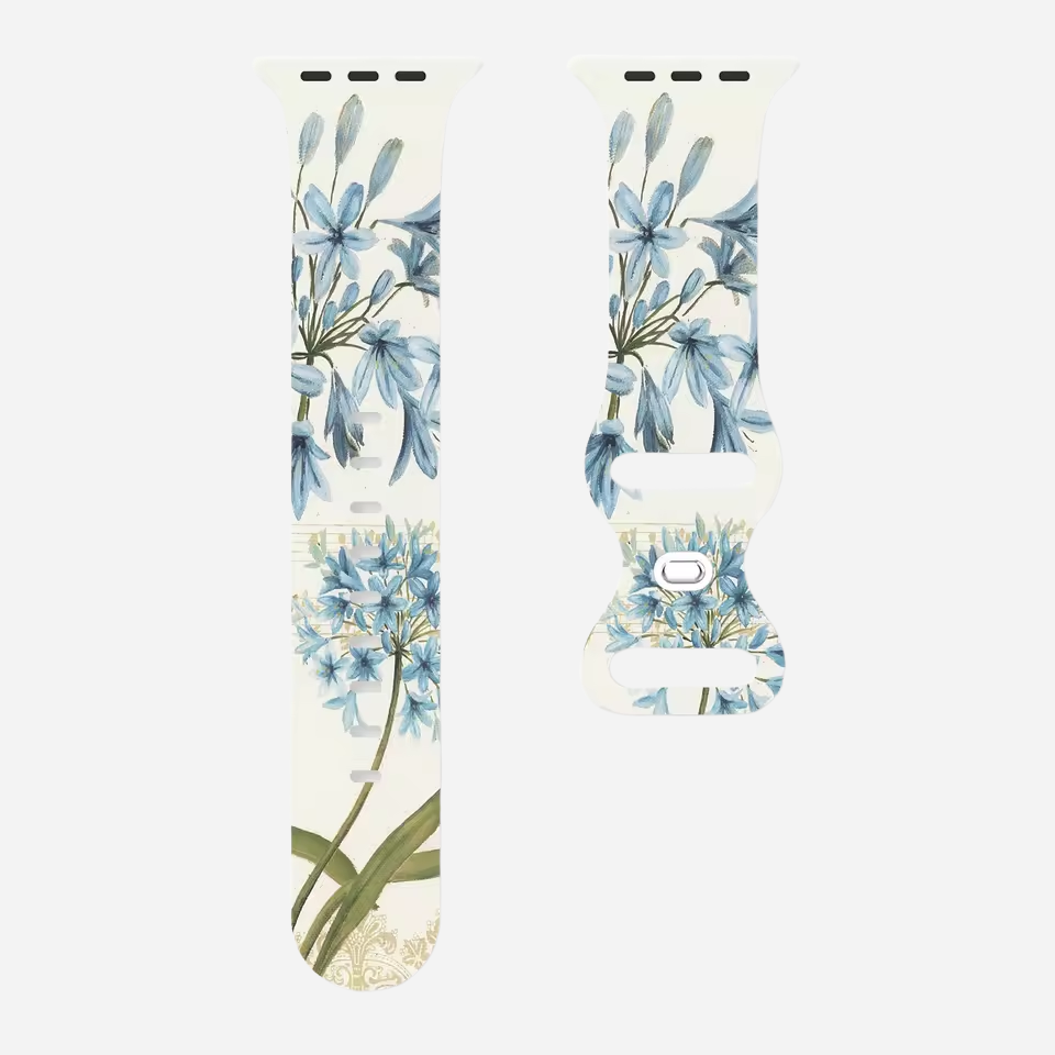 Apple Watch Armband mit buntem Blumenmuster – Silikon – kompatibel mit Series 3–10, SE, Ultra, Ultra 2 – Größen 38–49 mm
