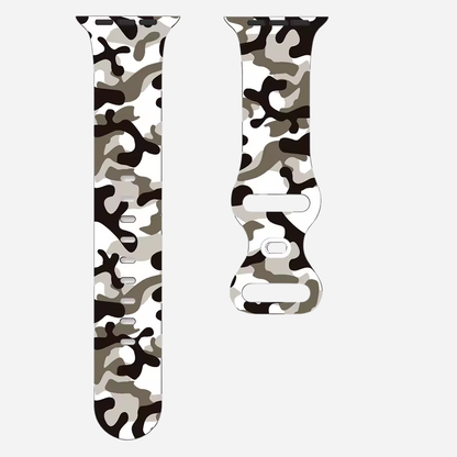 Apple Watch Camouflage Silikonarmband – digitaler Tarn-Look – kompatibel mit Series 3–10, SE, Ultra, Ultra 2 – Größen 38–49 mm
