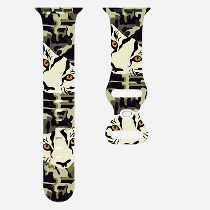 Apple Watch Camouflage Silikonarmband – digitaler Tarn-Look – kompatibel mit Series 3–10, SE, Ultra, Ultra 2 – Größen 38–49 mm