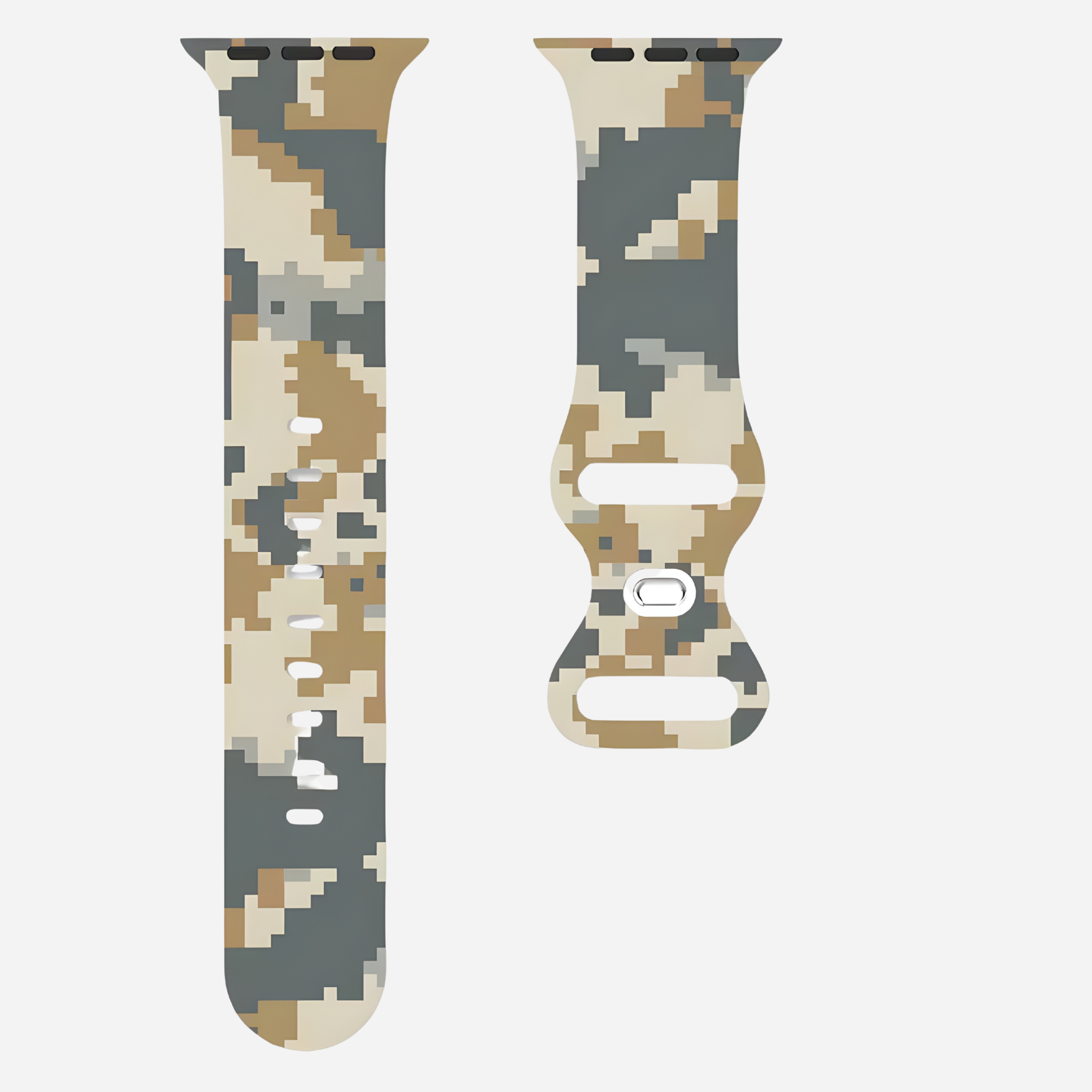 Apple Watch Camouflage Silikonarmband – digitaler Tarn-Look – kompatibel mit Series 3–10, SE, Ultra, Ultra 2 – Größen 38–49 mm