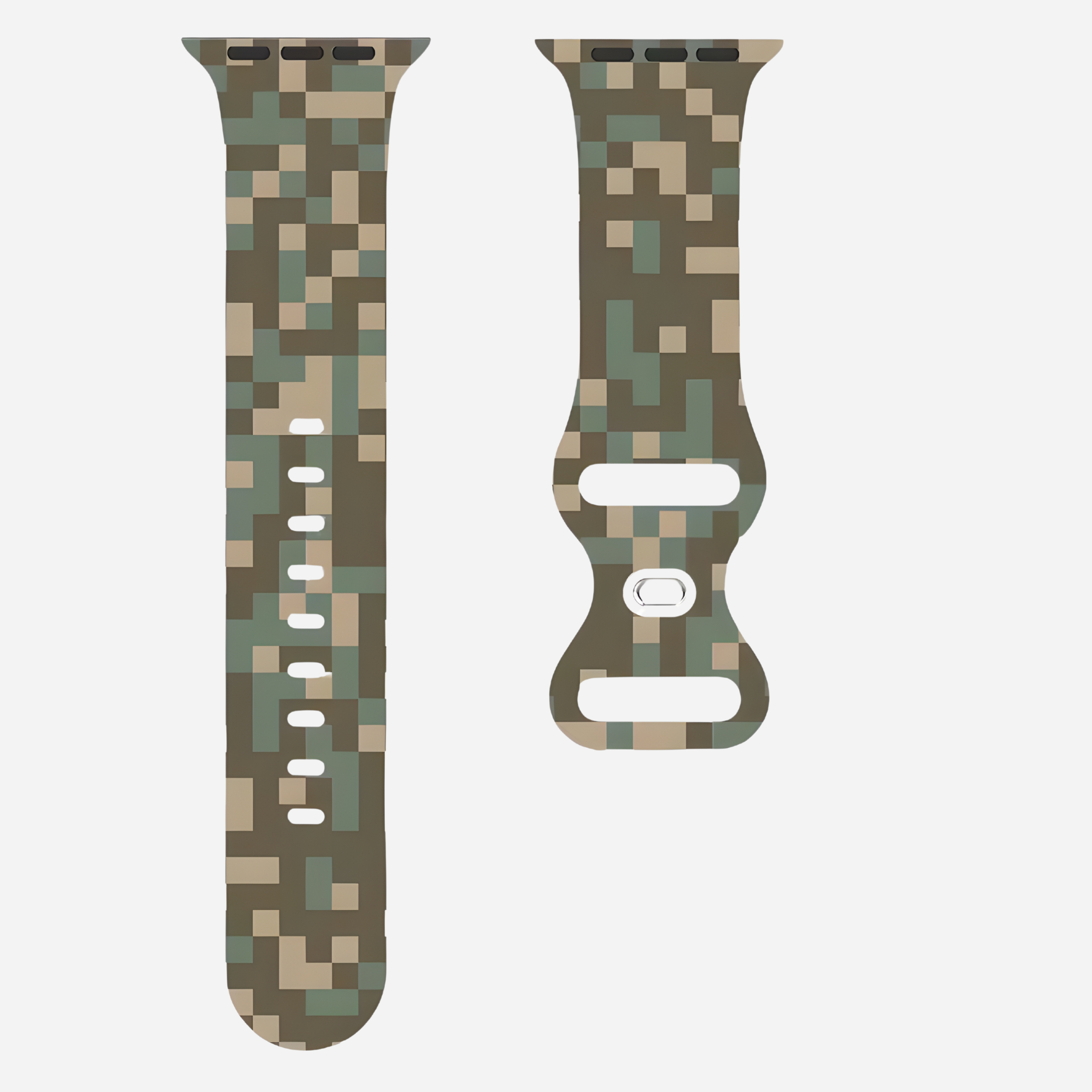 Apple Watch Camouflage Silikonarmband – digitaler Tarn-Look – kompatibel mit Series 3–10, SE, Ultra, Ultra 2 – Größen 38–49 mm