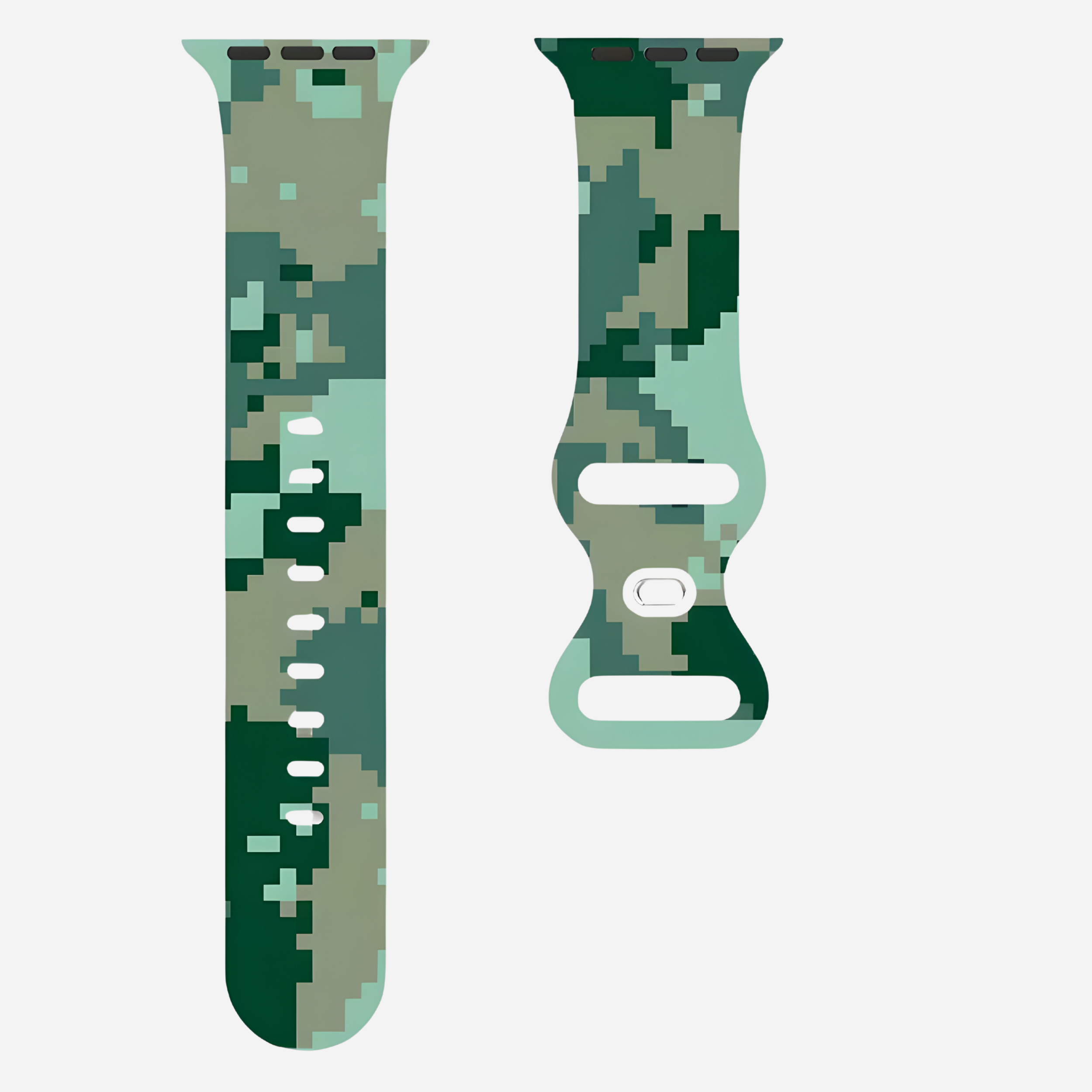Apple Watch Camouflage Silikonarmband – digitaler Tarn-Look – kompatibel mit Series 3–10, SE, Ultra, Ultra 2 – Größen 38–49 mm