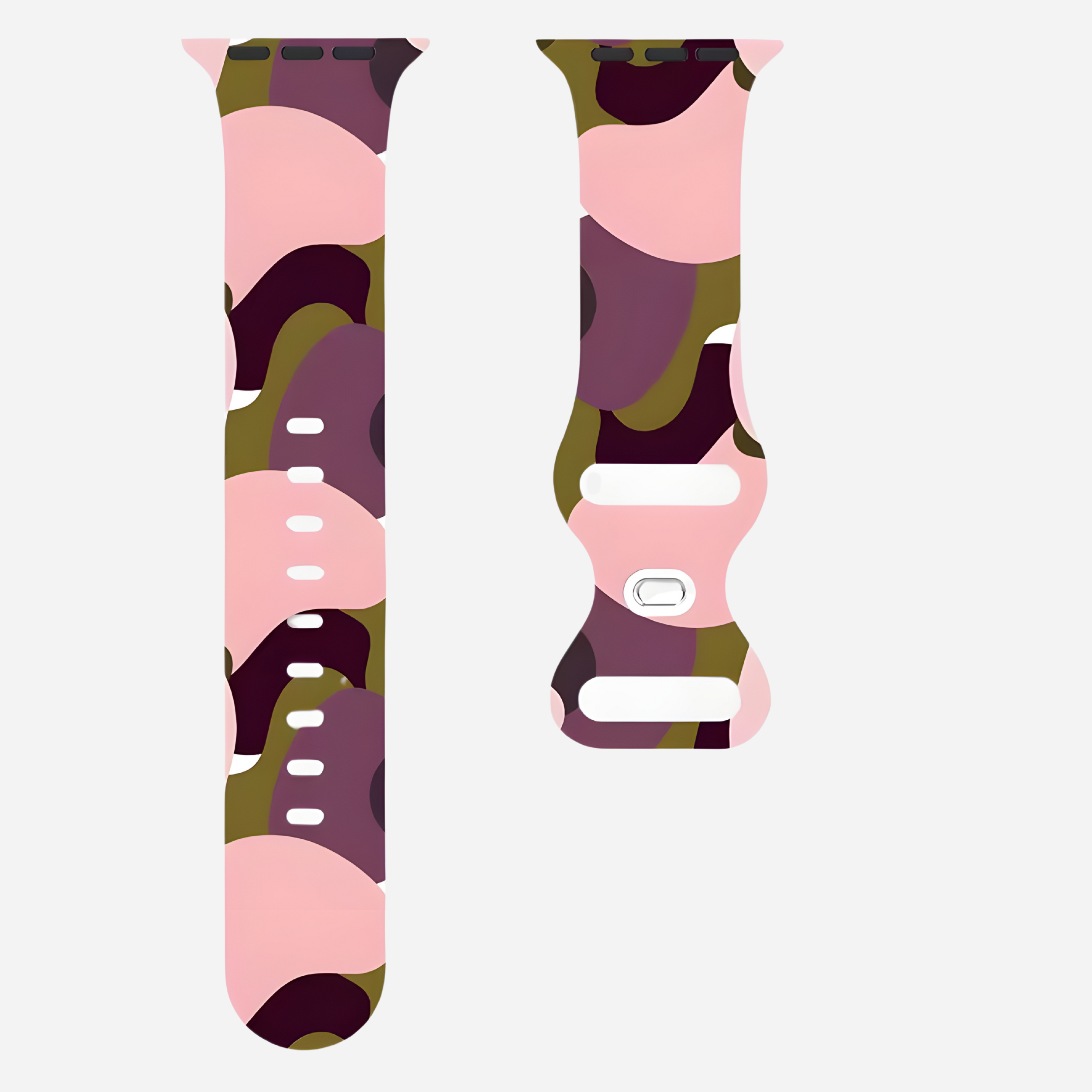 Apple Watch Camouflage Silikonarmband – digitaler Tarn-Look – kompatibel mit Series 3–10, SE, Ultra, Ultra 2 – Größen 38–49 mm