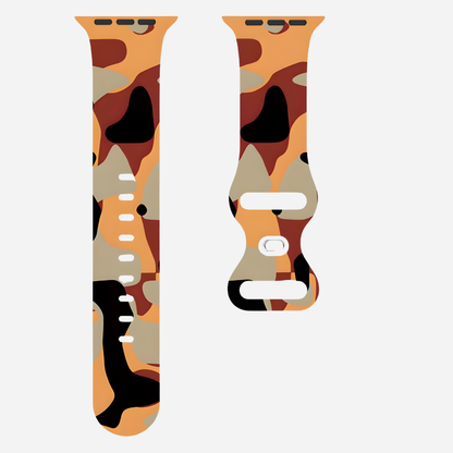 Apple Watch Camouflage Silikonarmband – digitaler Tarn-Look – kompatibel mit Series 3–10, SE, Ultra, Ultra 2 – Größen 38–49 mm