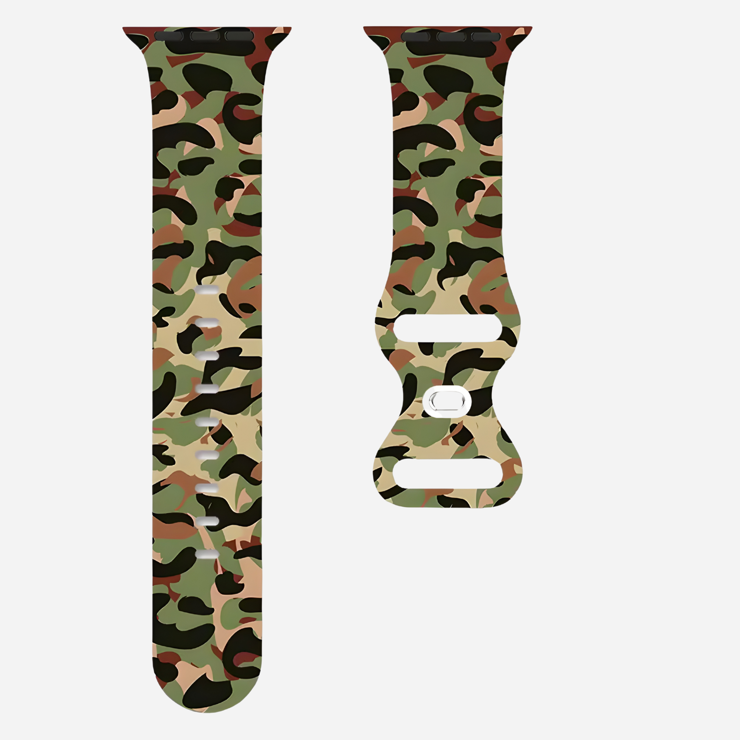 Apple Watch Camouflage Silikonarmband – digitaler Tarn-Look – kompatibel mit Series 3–10, SE, Ultra, Ultra 2 – Größen 38–49 mm