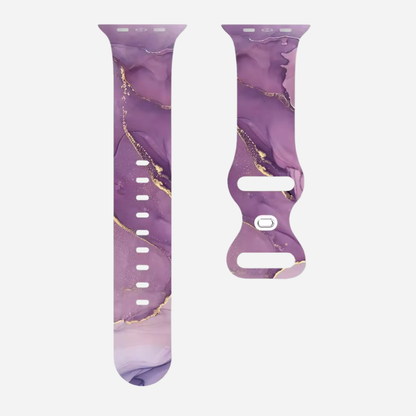Apple Watch Armband – Marmor Look Design – Silikon Ersatzband 38–49 mm – Für Series 3–10, SE, Ultra, Ultra 2

