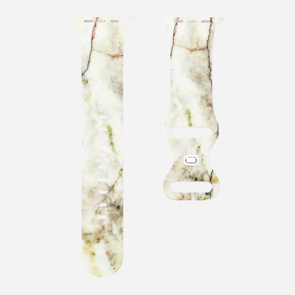 Apple Watch Armband – Marmor Look Design – Silikon Ersatzband 38–49 mm – Für Series 3–10, SE, Ultra, Ultra 2

