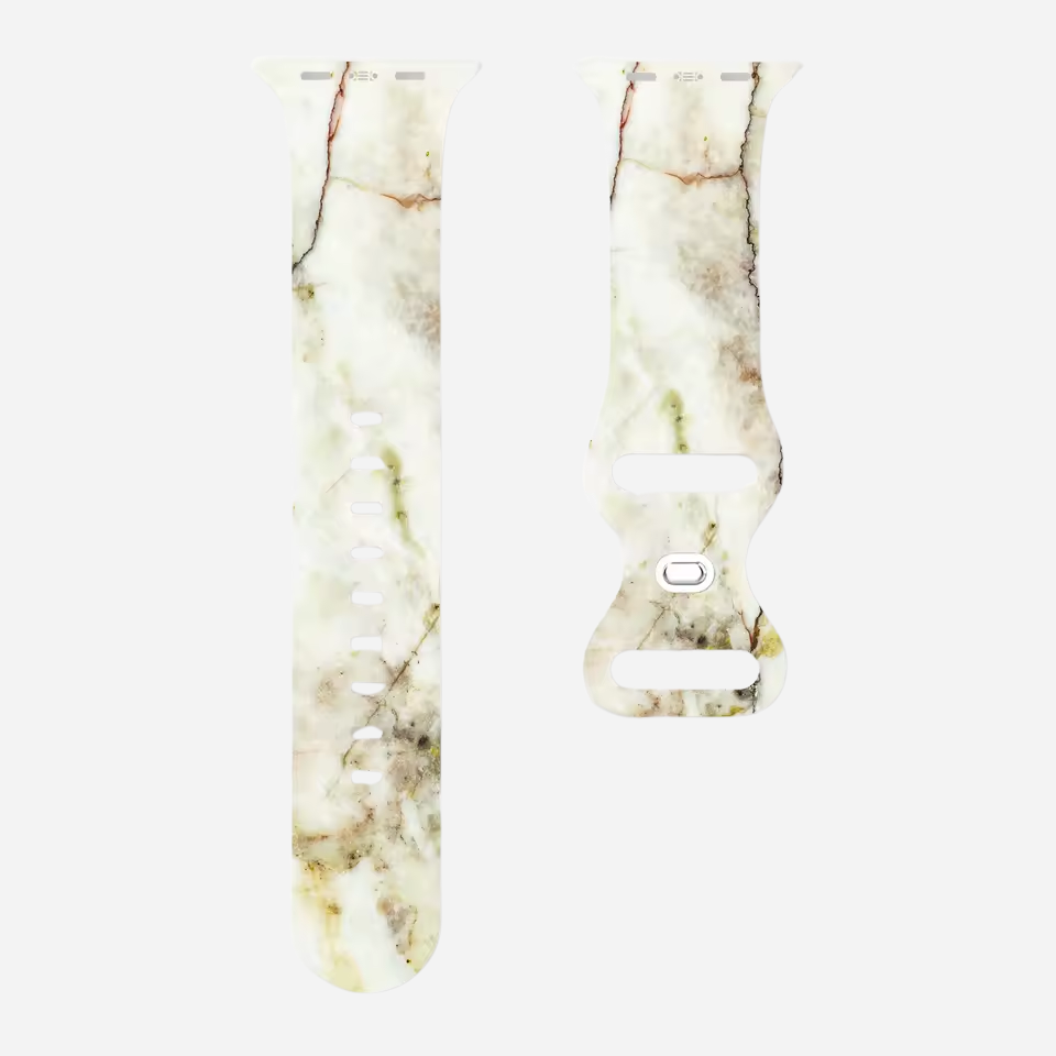 Apple Watch Armband – Marmor Look Design – Silikon Ersatzband 38–49 mm – Für Series 3–10, SE, Ultra, Ultra 2

