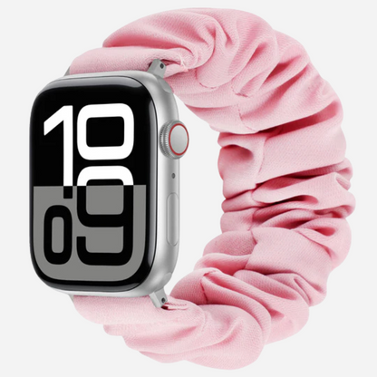 Apple Watch Scrunchie Armband „Velora“ in Rose (helles Rosa), elastisch im Scrunchie-Design
