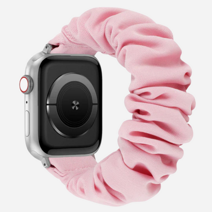 Apple Watch Scrunchie Armband „Velora“ in Rose (helles Rosa), elastisch im Scrunchie-Design