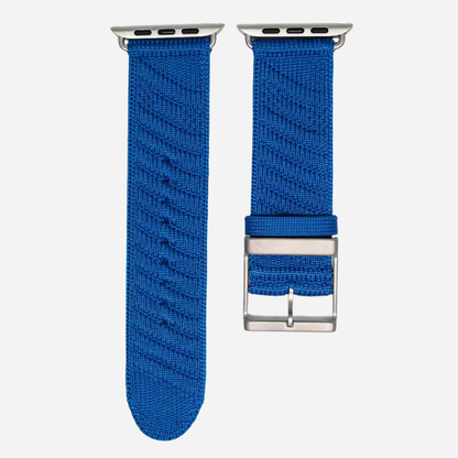 Blaues Nylon Apple Watch Armband mit Edelstahlschließe – Sportliches Zubehör für Apple Watch Modelle von bandkult.de