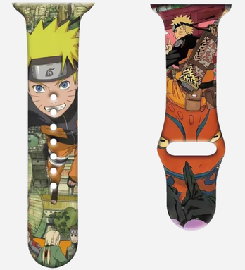 Bracelet Apple Watch Naruto & Sasuke – Bracelet en silicone anime 38–49 mm – Compatible avec les séries 1 à 11, SE (1re à 3e génération), Ultra, Ultra 2 et Ultra 3 – Cadeau idéal pour les fans – zweite Ansicht