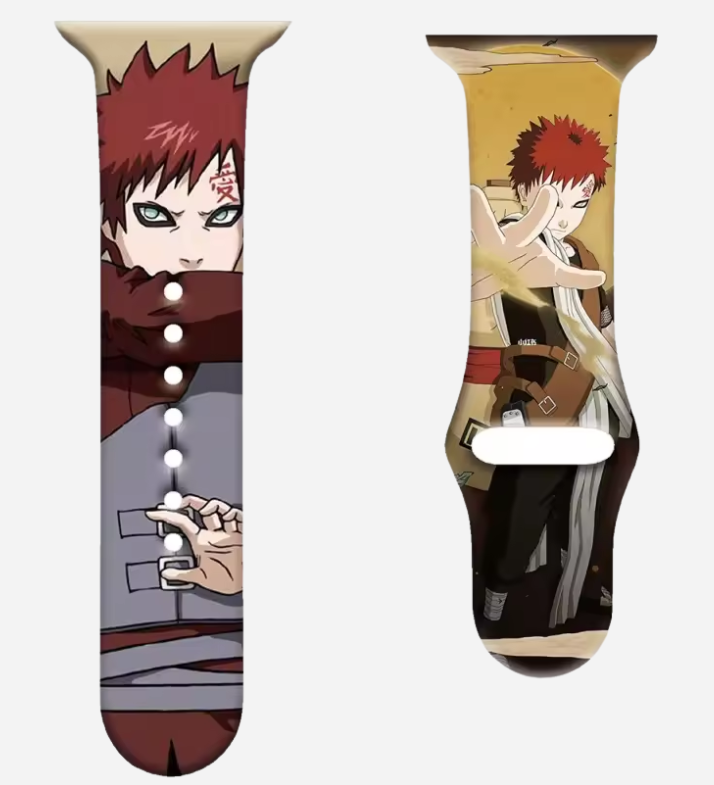 Naruto und Sasuke Apple Watch Silikonarmband – Anime-Design – passend für Series 1–10, SE, Ultra, Ultra 2 – Größen 38–49 mm – Geschenkidee