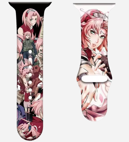 Naruto und Sasuke Apple Watch Silikonarmband – Anime-Design – passend für Series 1–10, SE, Ultra, Ultra 2 – Größen 38–49 mm – Geschenkidee