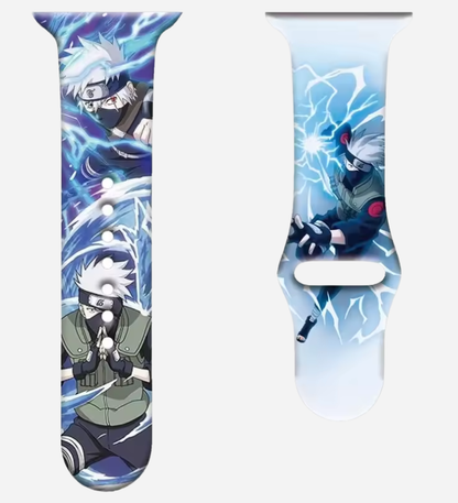 Naruto und Sasuke Apple Watch Silikonarmband – Anime-Design – passend für Series 1–10, SE, Ultra, Ultra 2 – Größen 38–49 mm – Geschenkidee